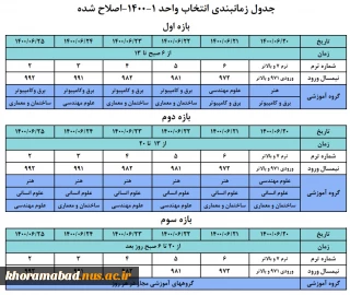 تقویم انتخاب واحد