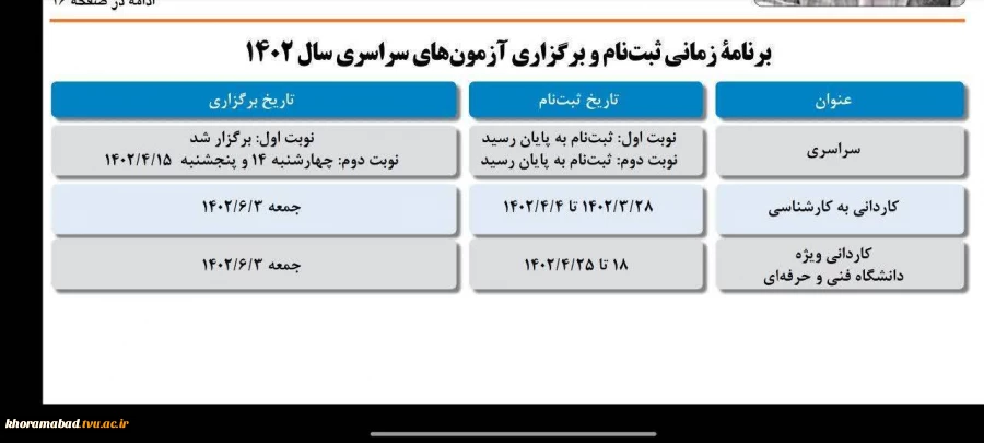 اطلاعیه ثبت نام دوره  کاردانی  2