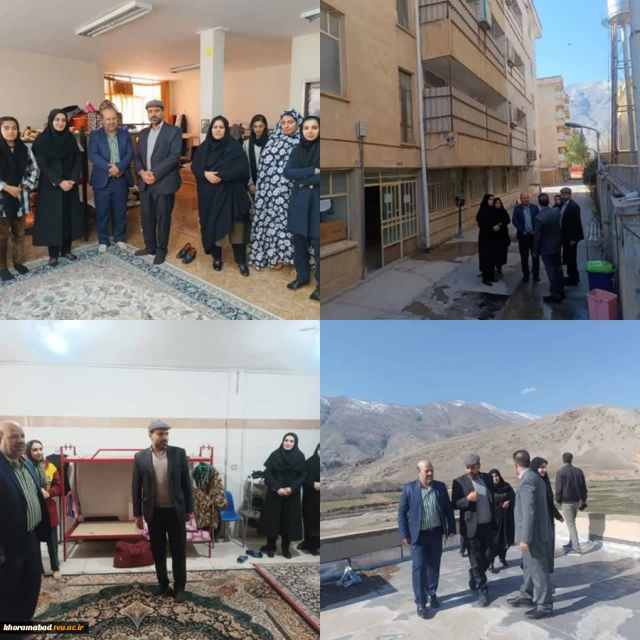 بازدید معاونت محترم امور دانشجویی و فرهنگی کشور به همراه مسئولین استانی و دانشکده از خوابگاه دختران خرم آباد 2