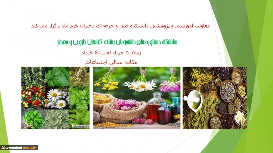 برگزاری نمایشگاه دستاوردهای دانشجویان رشته تولید و بهره برداری از گیاهان دارویی و معطر 2