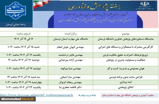 لیست وبینارهای هفته پژوهش