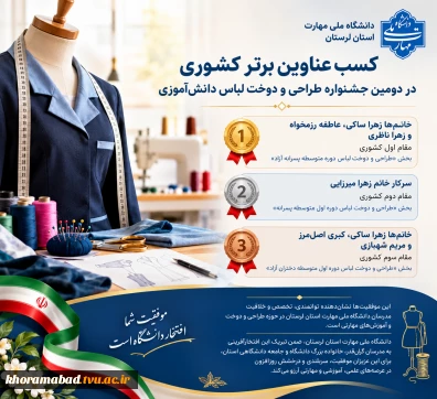 افتخارآفرینی مدرسان دانشگاه ملی مهارت استان لرستان در دومین جشنواره کشوری طراحی و دوخت لباس دانش‌آموزی